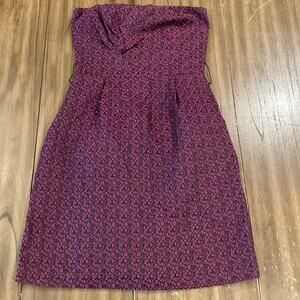 See by Chloé Strapless jacqua y2k Mini Dress Floral Purple Lined Size 4